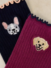 Load image into Gallery viewer, White Stuff - 2 Pack Dog Embroidery Ankle Socks in Navy Multi
