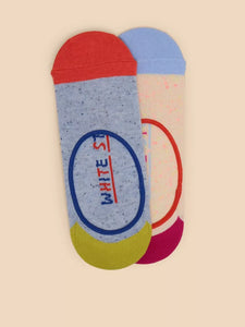 White Stuff - 2 Pack Nep No Show Socks - Nat Multi