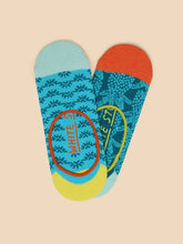 Load image into Gallery viewer, White Stuff - 2 Pack Pineapple No Show Socks - Blue Multi
