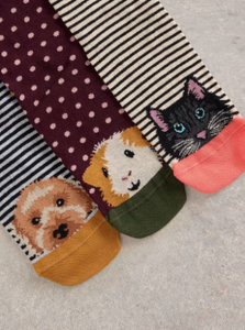 White Stuff - 3 Pack Pet Pals Ankle Socks