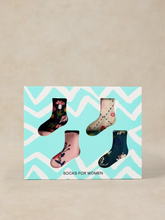 Load image into Gallery viewer, White Stuff - 4 Pack Autumn Fruit Ankle Socks in Navy Multi
