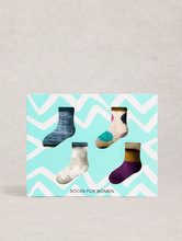 Load image into Gallery viewer, White Stuff - 4Pk Hotch Potch Ankle Socks in Natural Multi
