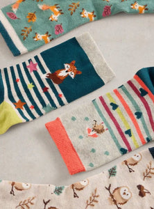 White Stuff - 4 Pack Woodland Animals Socks