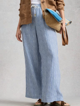 Load image into Gallery viewer, White Stuff - Ally Linen Wide Leg Trouser in Blue Multi

