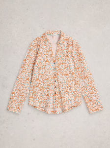 White Stuff - Annie Jersey Shirt in Ivory Print