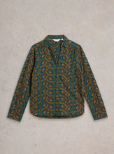 Load image into Gallery viewer, White Stuff - Annie Printed Sparkle Shirt - Teal Print
