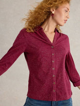 Load image into Gallery viewer, White Stuff - Annie Printed Sparkle Shirt - Dark Plum
