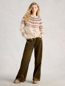 White Stuff - Arctic Fairisle Cardigan in Natural Multi