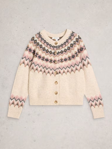 White Stuff - Arctic Fairisle Cardigan in Natural Multi