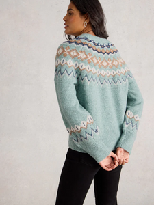 White Stuff - Arctic Fairisle Jumper in Blue Multi
