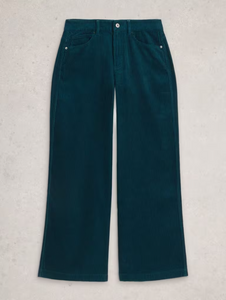 White Stuff - Ayla Cord Wide Leg Trousers in Dark Teal