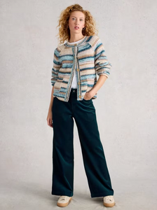 White Stuff - Ayla Cord Wide Leg Trousers in Dark Teal
