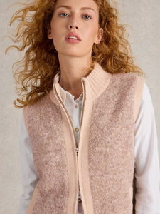 White Stuff - Becky Boucle Gilet - Light Natural