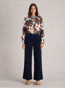 White Stuff - Belle Cord Wide Leg Trouser - Dark Navy