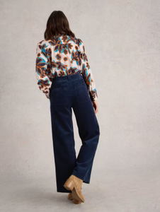 White Stuff - Belle Cord Wide Leg Trouser - Dark Navy