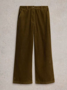 White Stuff - Belle Cord Wide Leg Trouser - Khaki Green