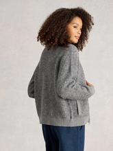 Load image into Gallery viewer, White Stuff - Bobby Boucle Zip Cardi in Mid Grey

