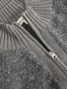 White Stuff - Bobby Boucle Zip Cardi in Mid Grey