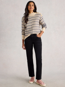 White Stuff - Brooke Cord Straight Trouser in Charcoal Grey