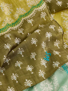 White Stuff - Callie Printed Scarf in Green Print