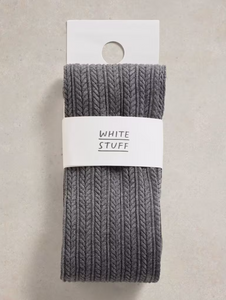 White Stuff - Cara Cable Knit Tights - Mid Grey