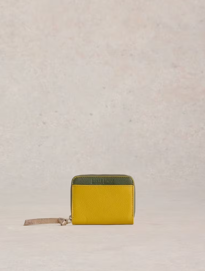 White Stuff - Cerys Zip Around Purse in Mid Chartreus