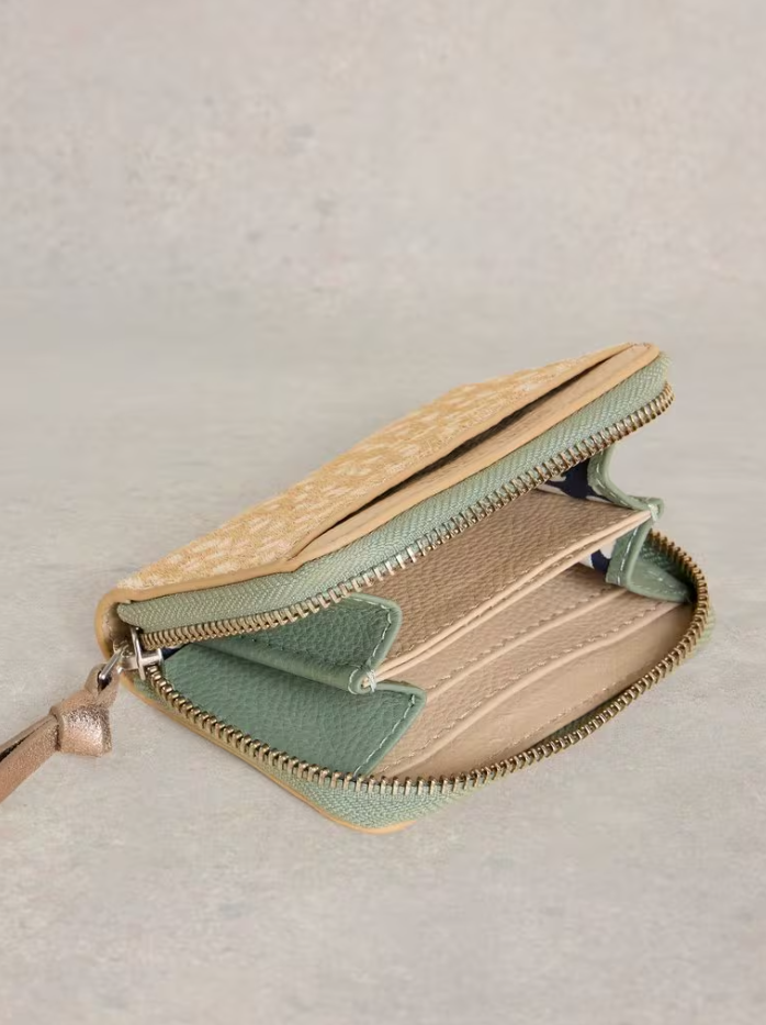 White Stuff - Cerys Zip Around Purse in Natural Multi