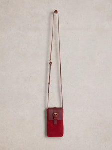 White Stuff - Clara Suede Phone Bag - Bright Red