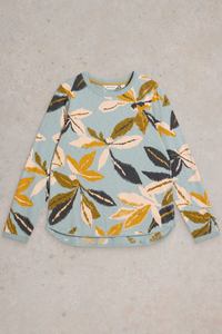 White Stuff - Clara Long Sleeved Tee in Blue Print