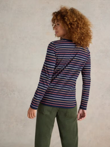 White Stuff - Clara Stripe LS Tee - Navy Multi