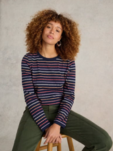 Load image into Gallery viewer, White Stuff - Clara Stripe LS Tee - Navy Multi
