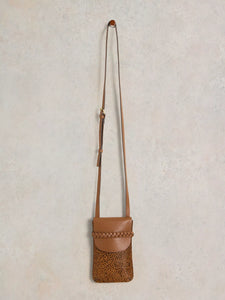 White Stuff - Clemmy Leather Phone Bag - Tan Multi