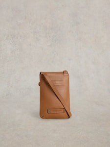 White Stuff - Clemmy Leather Phone Bag - Tan Multi