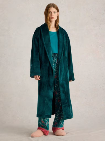 White Stuff - Clover Cosy Dressing Gown - Mid Teal