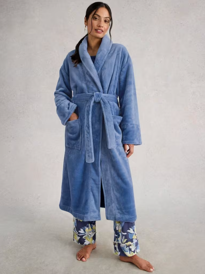 White Stuff - Clover Dressing Gown in Light Blue