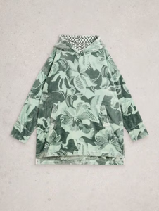 White Stuff - Clover Snuggle Hoodie in Green Multi