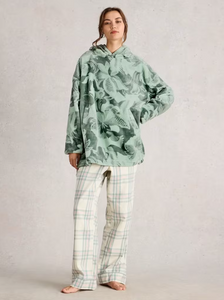 White Stuff - Clover Snuggle Hoodie in Green Multi
