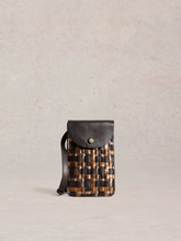 Load image into Gallery viewer, White Stuff - Coco Weave Leather Phone Bag in Brown Multi

