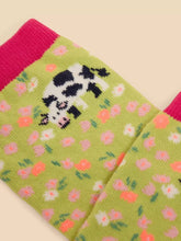 Load image into Gallery viewer, White Stuff - Cow Floral Ankle Socks - Green Multi
