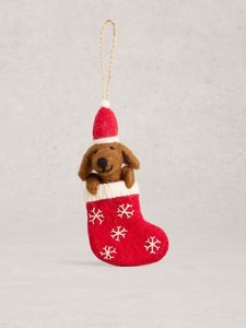 White Stuff - Dog Stocking Hanging Decoration