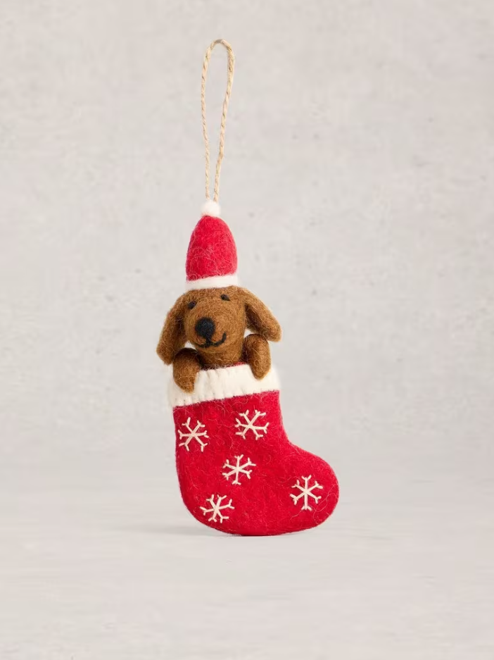 White Stuff - Dog Stocking Hanging Decoration