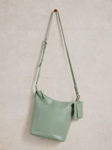 White Stuff - Fern Leather Crossbody in Light Green