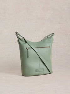 White Stuff - Fern Leather Crossbody in Light Green