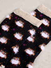 Load image into Gallery viewer, White Stuff - Fluffy Ankle Sock in Black Multi
