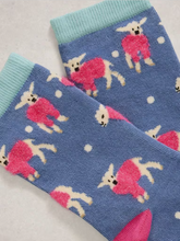 Load image into Gallery viewer, White Stuff - Fluffy Ankle Sock in Dark Blue

