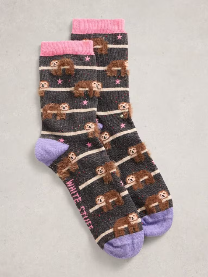 White Stuff - Fluffy Ankle Socks in Dark Grey