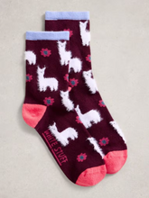 Load image into Gallery viewer, White Stuff - Fluffy Ankle Sock in Dark Plum
