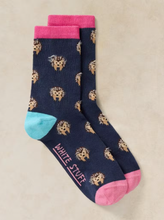 Load image into Gallery viewer, White Stuff - Fluffy Hedgehog Ankle Socks in Navy Multi
