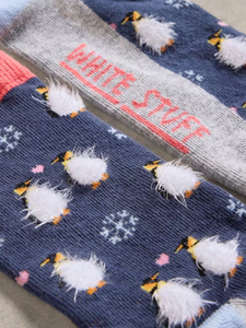 White Stuff - Fluffy Penguin Ankle Socks - Navy Multi