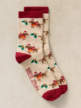 Load image into Gallery viewer, White Stuff - Fluffy Sausage Cracker Sock
